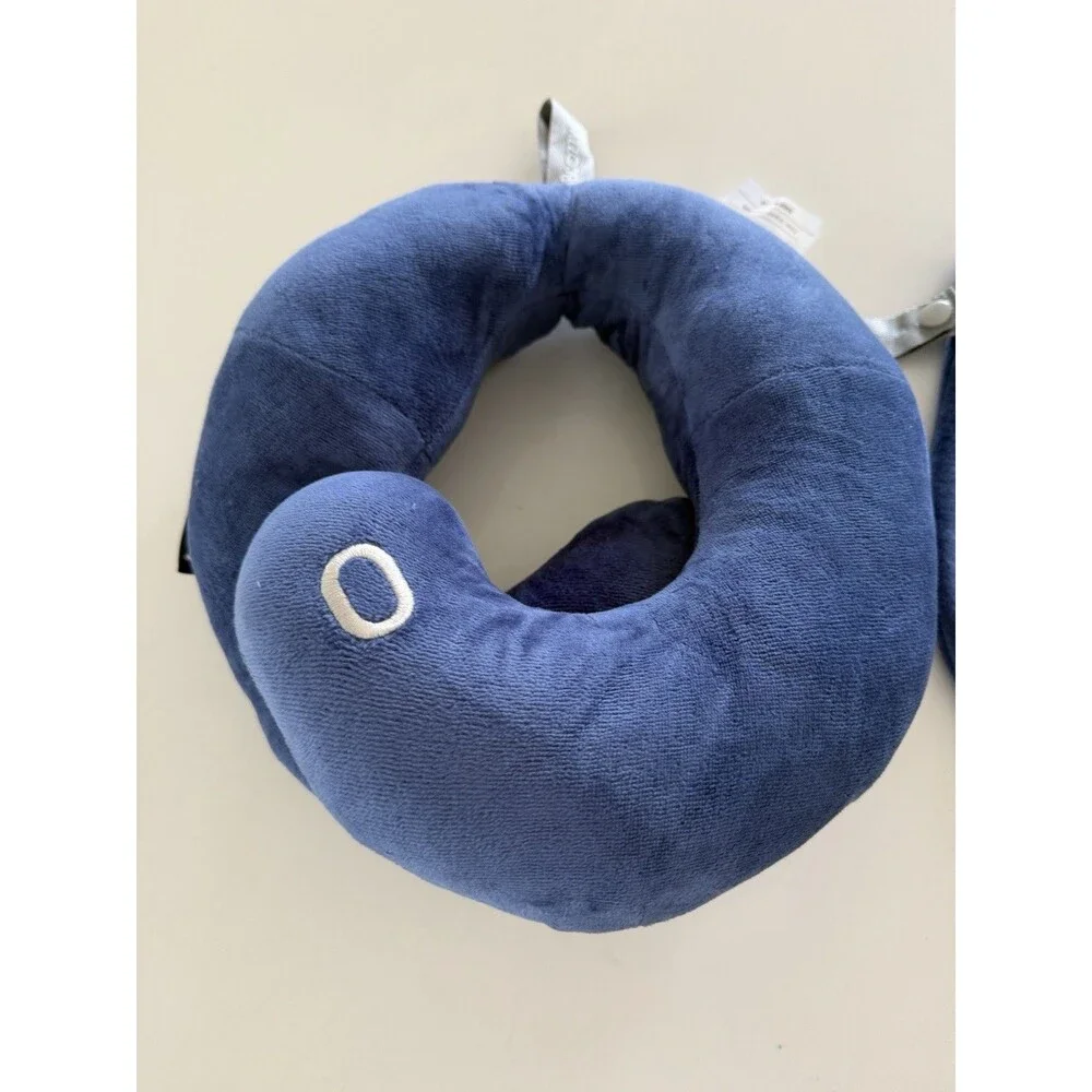 BCOZZY 8-12 Y/O Kids Travel Neck Pillow for Car & Airplane, navy blue (medium)